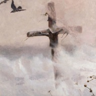 Józef Chełmoński, "Krzyż w zadymce"